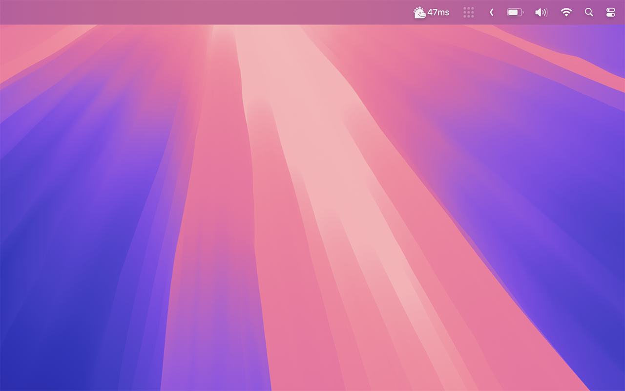 PingZilla menu bar showing real-time latency and mood icon